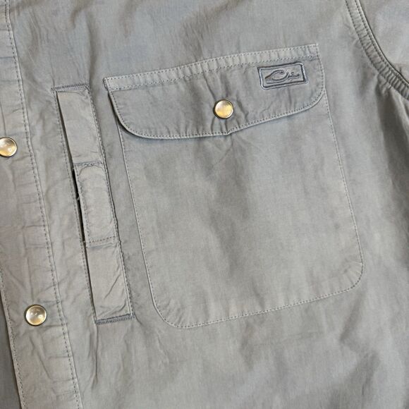 Drake Cinco Ranch Western Acid Wash Snap Shirt Dusty Blue Men’s Large - Picture 3 of 11